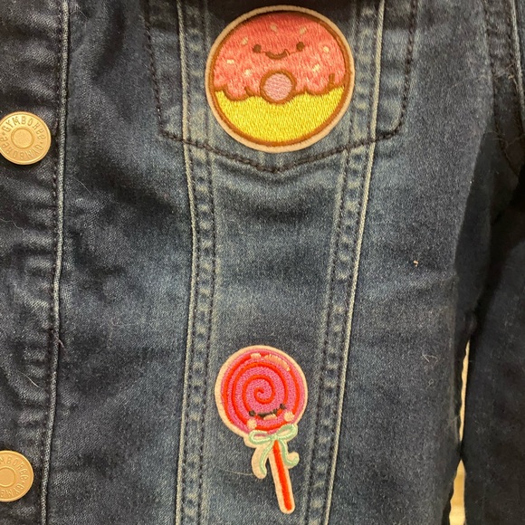 Gymboree kids Jean Jacket sz L 10-12 with Decals - Picture 6 of 7